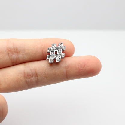 Chrome Alloy Rhinestone Beads Star Heart Crown Shapes 4pcs 13