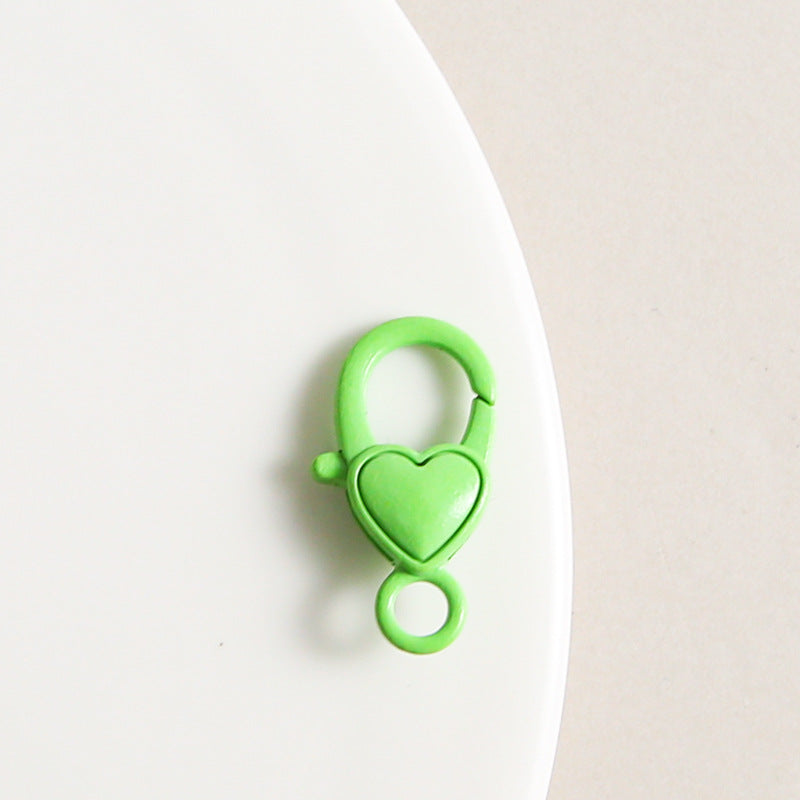 Zinc Alloy Heart Buckle Keychain Clasps 26mm Colorful 20pcs 13
