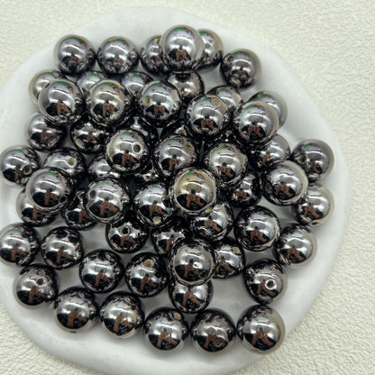 Plated Bubblegum Beads 20mm Metallic Mirror Finish Mixed Colors 20pcs 7