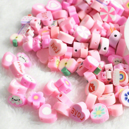 Cartoon Pattern Clay Beads 10mm Multicolor Polymer 200pcs 11