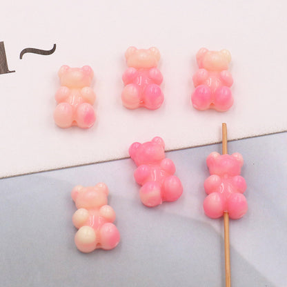 Marble Texture Bear Acrylic Beads 19mm Gradient Mixed 20pcs 8