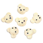 Biscuit Bear Resin Beads 24mm Textured Knitted Cream 25pcs 6