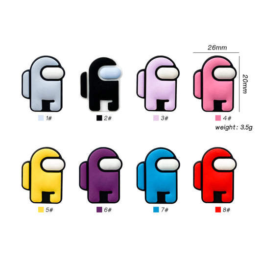 Silicone Focal Beads Among Us Characters Side Profile 10pcs