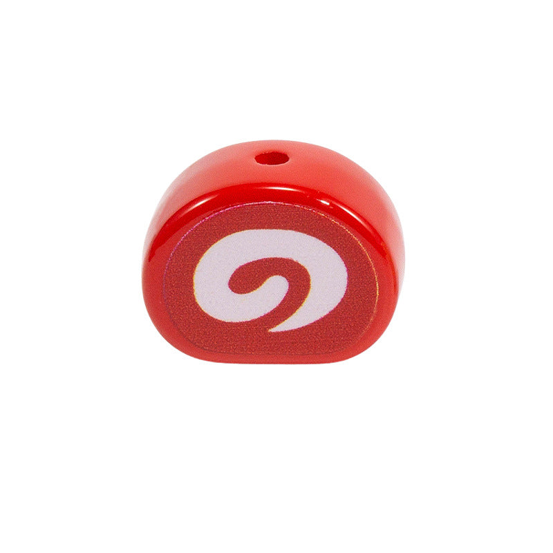 Painted Swiss Roll Acrylic Beads 15x20mm Colorful Glossy Swirl 10pcs 8