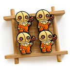 Silicone Focal Beads Halloween Stitched Doll Holding Pumpkin Lollipop 20pcs 2