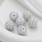Embellished Bubblegum Beads 20mm Pearl Wrapped with Rhinestone Chain 4pcs 12