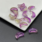 Moon Crescent Transparent Glass Beads 9x14mm Pastel Mixed 100pcs 12