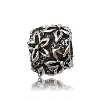 Plant Series Metal Beads Large Hole Antique Silver Tone 30pcs 12