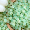 Frosted Round Glass Beads 10mm Jade Crushed Texture 30pcs 6