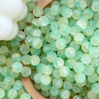 Frosted Round Glass Beads 10mm Jade Crushed Texture 30pcs 6