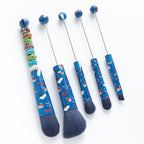 Beadable Makeup Brushes Halloween Christmas Themed Colorful Handles 5pcs 3
