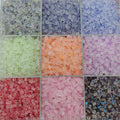 Transparent Sugar Cube Glass Beads 7mm Frosted Pastel 50pcs 2