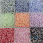 Transparent Sugar Cube Glass Beads 7mm Frosted Pastel 50pcs 2