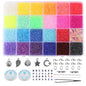 Transparent Seed Glass Beads 2mm 24 Vibrant Colors Glossy Finish 8