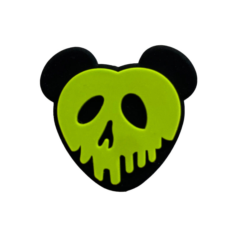 Silicone Focal Beads Poison Apple Skull Faced Hearts Neon 20pcs 6