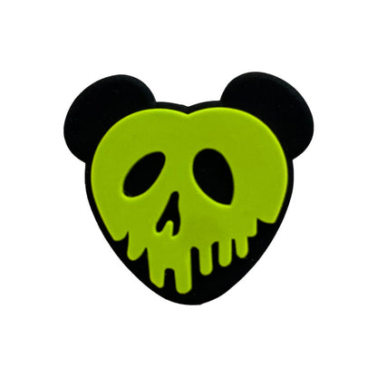 Silicone Focal Beads Poison Apple Skull Faced Hearts Neon 20pcs 6