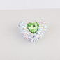 Rhinestone Heart Clay Beads 24mm White Sparkling Center 6pcs 8