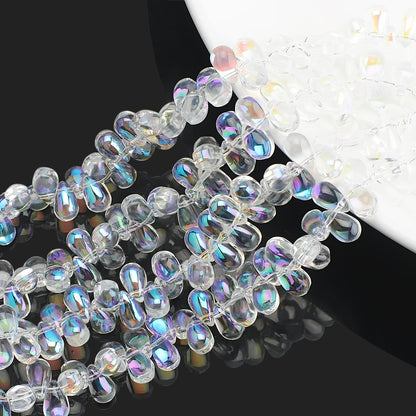 Crystal Teardrop Czech Glass Beads 6 9mm Iridescent Colors 100pcs 10