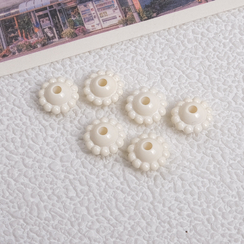 Acrylic Flower Spacer Beads 9mm Baking Painted 100pcs 4