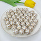 Round Acrylic Beads 16mm Gilded Plaid Pattern Glossy 50pcs 6