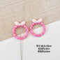 Bow and Star Metal Beads 34mm Painted Pastel Colors 5pcs 19