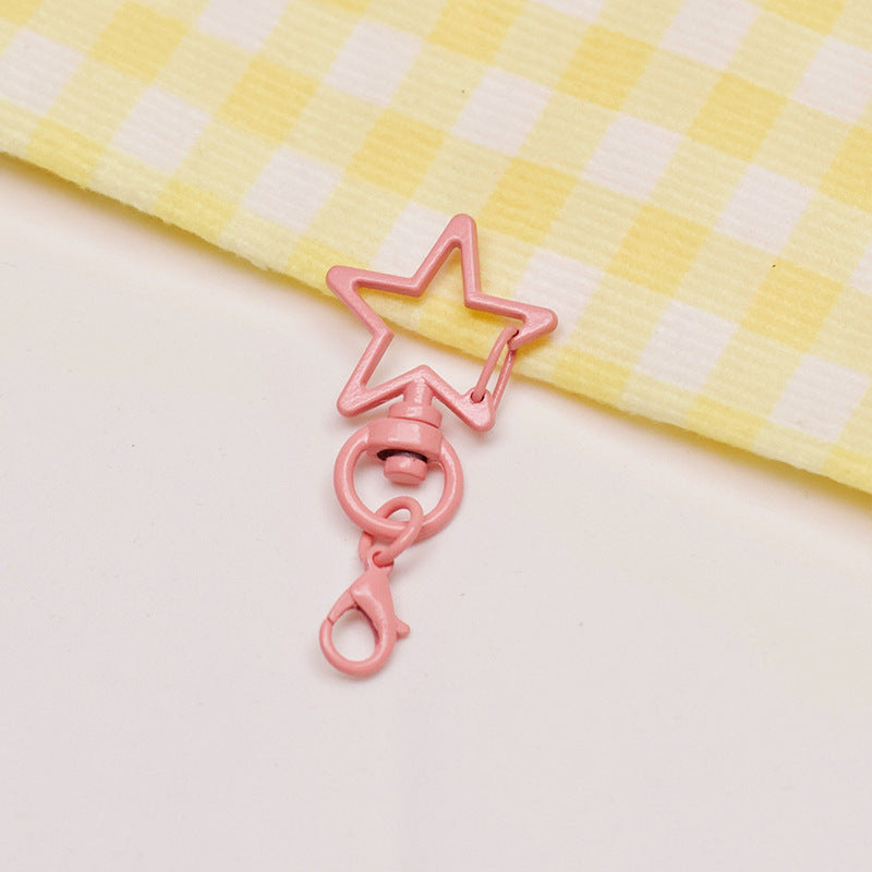 Zinc Alloy Star Keychain Buckles with Mini Lobster Clasps 5cm 20pcs 8