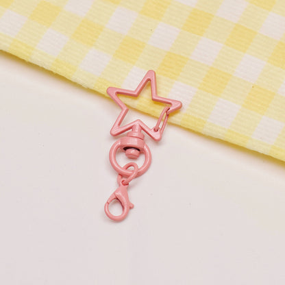 Zinc Alloy Star Keychain Buckles with Mini Lobster Clasps 5cm 20pcs 8
