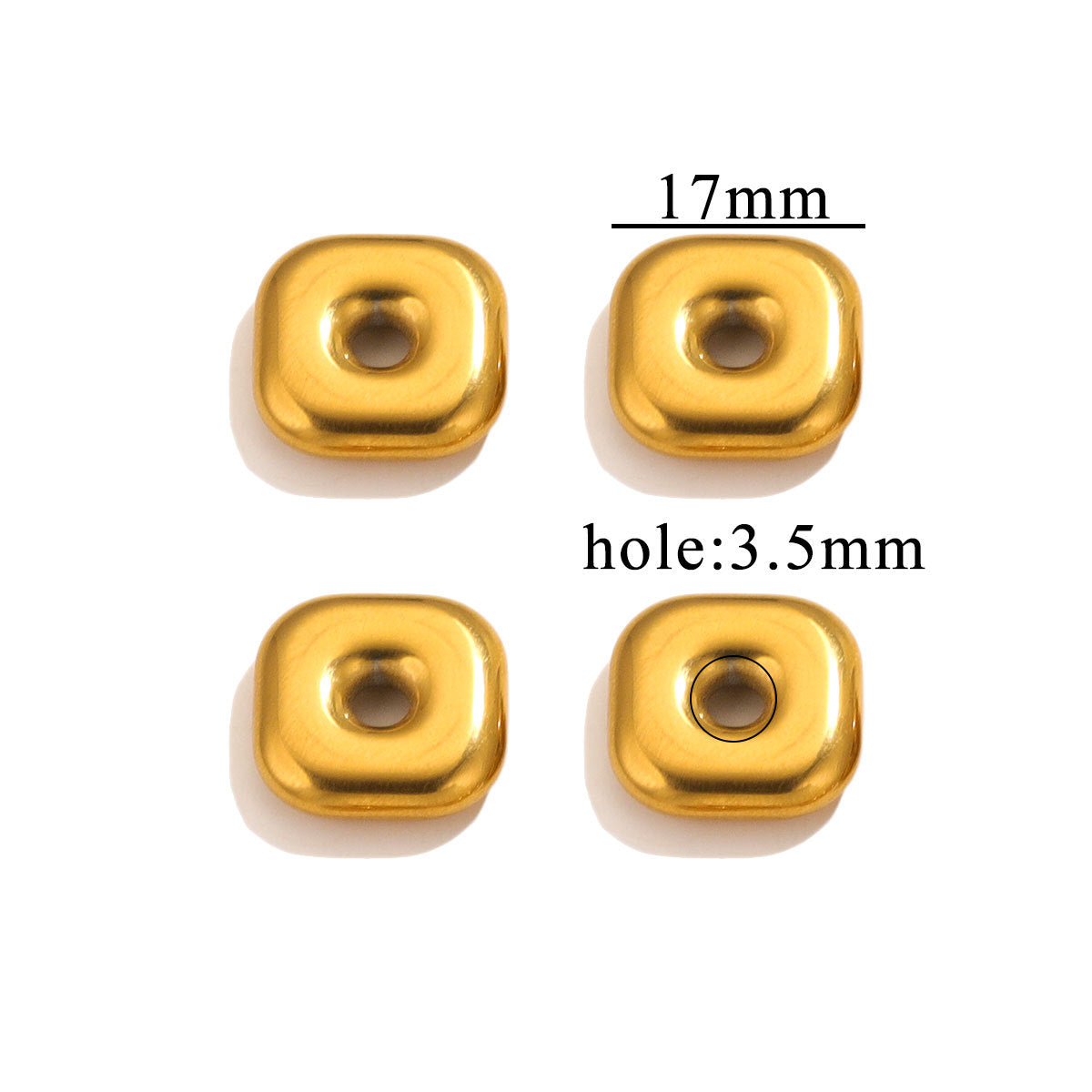 Stainless Steel Geometric Spacer Beads 5pcs 13