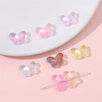 Transparent Butterfly Glass Beads 10x14mm Pastel Colors 20pcs