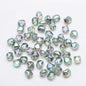 Faceted Four Sided Glass Beads 8mm Electroplated Colorful 50pcs 11