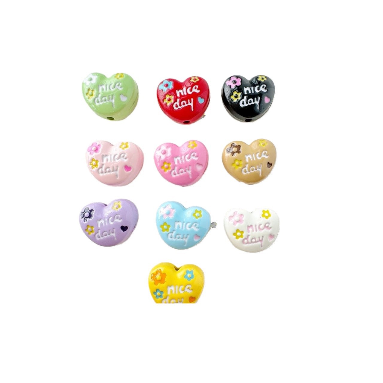 Double Sided Heart and Perfume Bottle Metal Beads 13/16mm Painted Alloy 10pcs 2