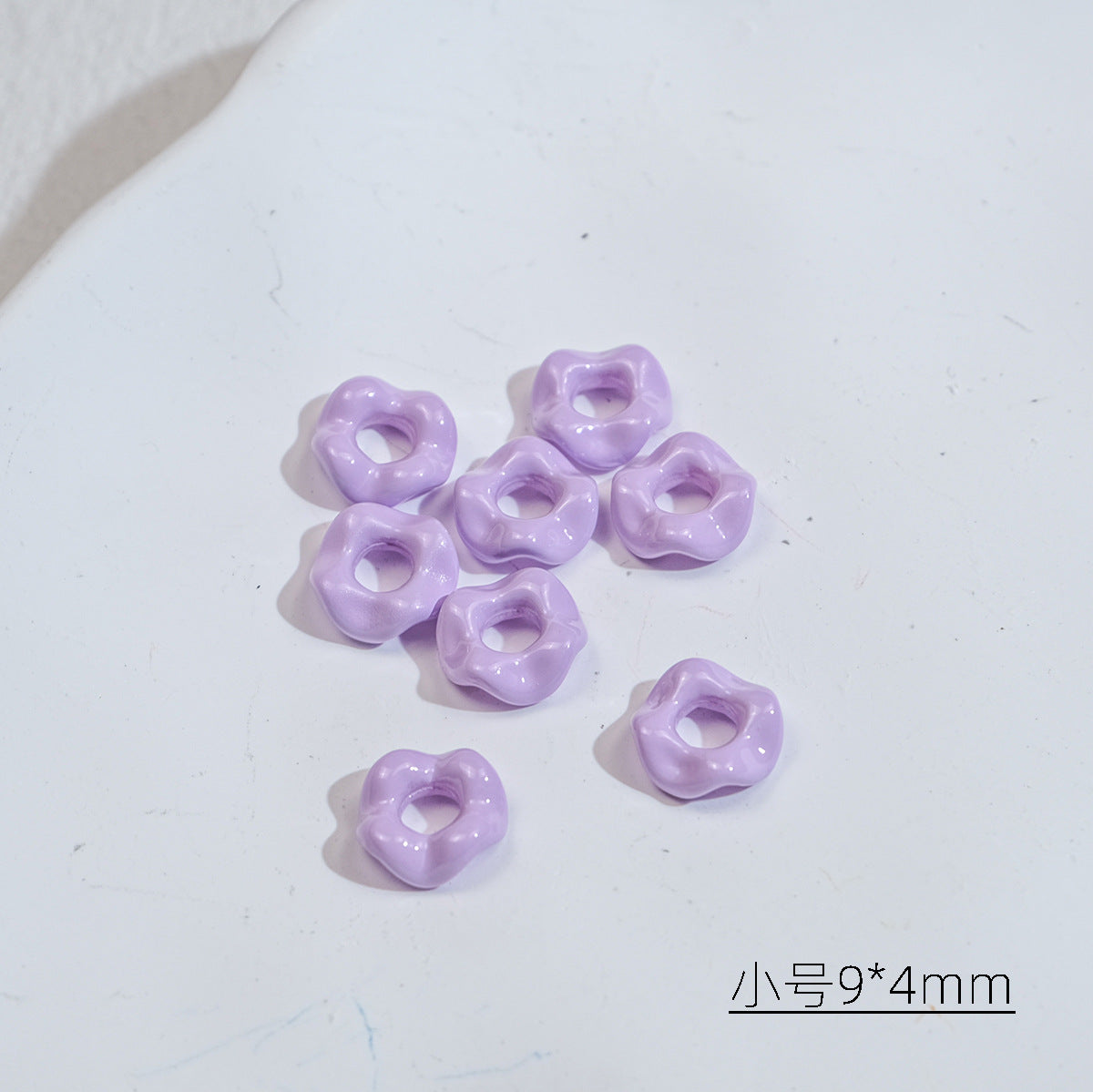 Acrylic Wavy Spacer Beads 9mm Mini Glossy Finish 100pcs 17