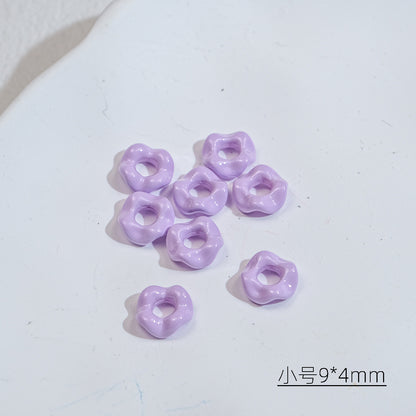Acrylic Wavy Spacer Beads 9mm Mini Glossy Finish 100pcs 17