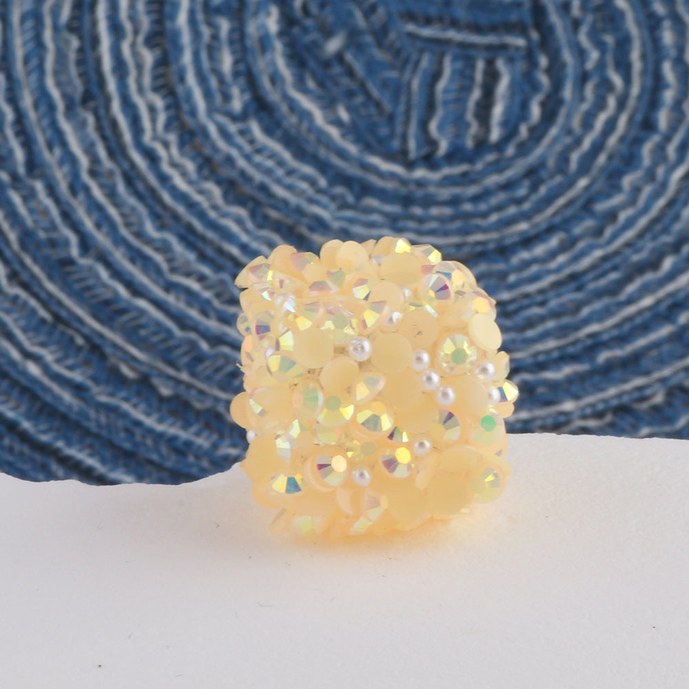 Glitter Square Acrylic Beads 20mm Wrapped Sparkle 10pcs 7