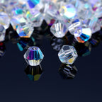 Electroplated Faceted Glass Beads 4-10mm Aurora AB Double-Sided Colors 10