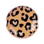 Vintage Flat Resin Beads 24mm Leopard Pattern Brown 10pcs 4