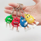 Colorful Cartoon M Bean Chocolate PVC Keychain