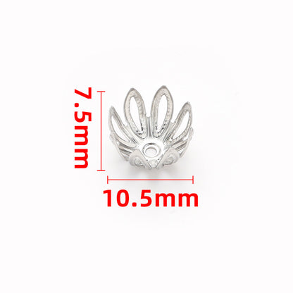 Stainless Steel Flower Metal Beads Vintage Style Bead Caps 100pcs 7