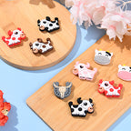 Silicone Focal Beads Highland Cow Colorful Cartoon Heads 20pcs 5