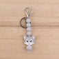 Silicone Cartoon Civet Cat Beaded Keychain Pastel Colors 8