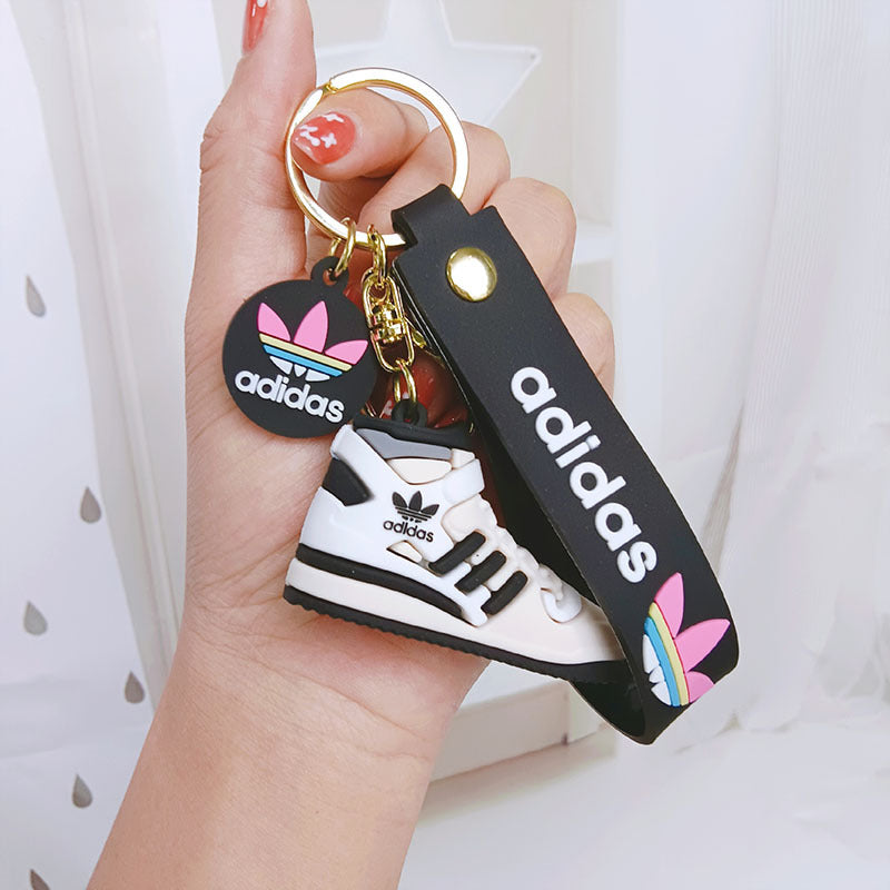 Mini High Top Basketball Shoe Keychain Red Burgundy PVC Soft 13