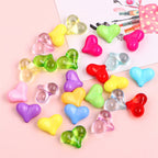 Peach Heart Acrylic Beads 17x21mm Glossy Pastel Mixed 40pcs 2