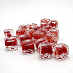 Lampwork Glass Beads Square 9.6x10.6mm Ripple Texture Dyed Core 10pcs 6