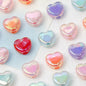Milky Candy Heart Acrylic Flat Beads 14mm Double Layer 10pcs 11