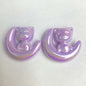 UV Plating Moon Cat Acrylic Beads 26mm Iridescent Pastel 50pcs 11