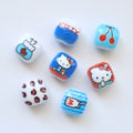 Double-Sided Blue Tone Square Acrylic Beads 16mm Printed 20pcs 6