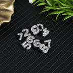 Number Metal Beads 10mm Rhinestone Embeded Alloy 50pcs 3