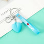 Resin Heart Keychain with Love Strap Pastel Colors 7