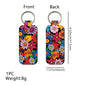 Blossom Pattern Chapstick Holder Neoprene Functional Keychain 3pcs 10