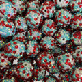 Rhinestone Bubblegum Beads 10-22mm Christmas Red White Blue Dotted 5pcs